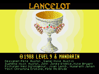 Lancelot title screen for Amiga